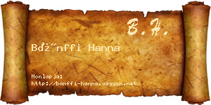 Bánffi Hanna névjegykártya